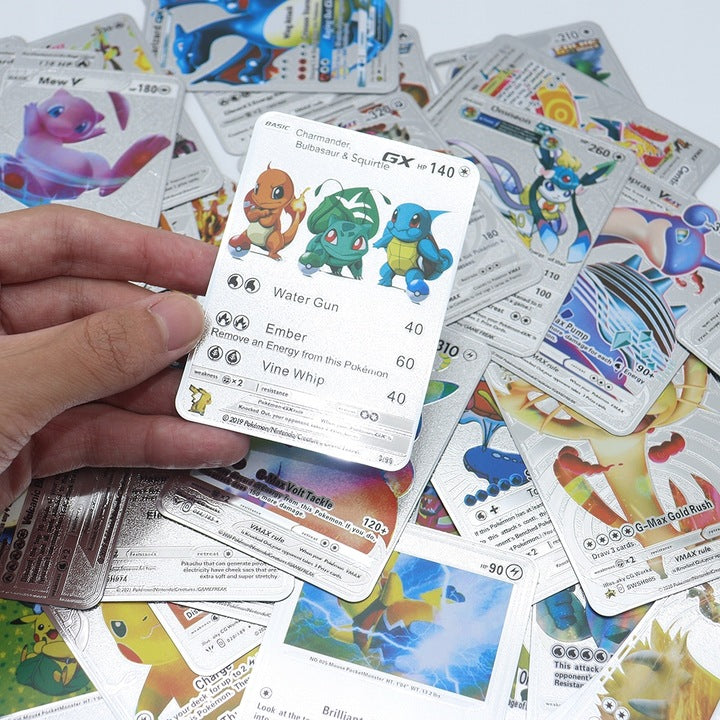 Karty Pokemon Kolekcjonerskie 3w1 Złote Czarne Srebrne 165 Sztuk