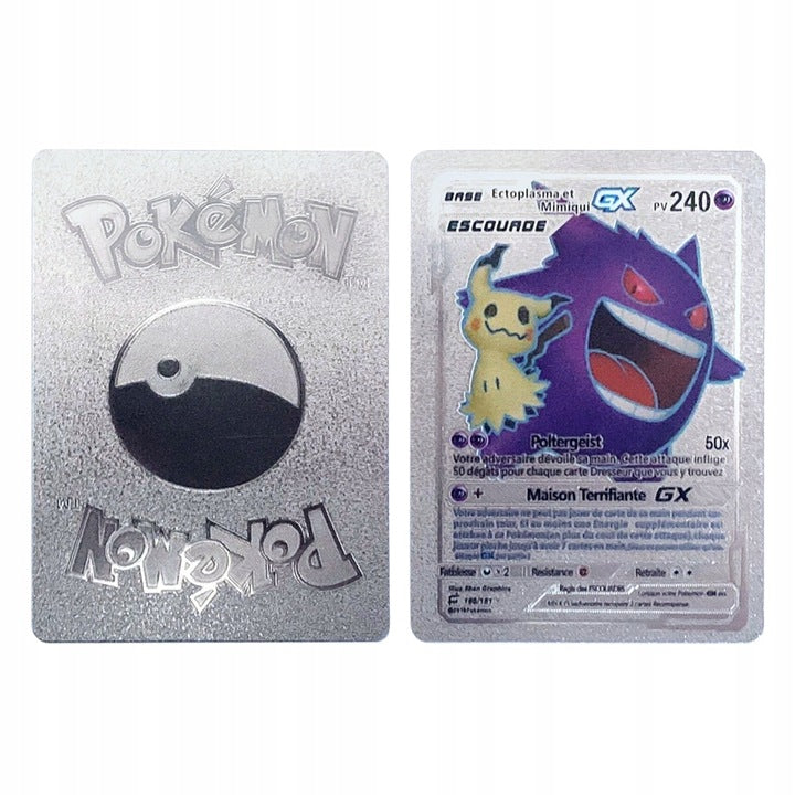 Karty Pokemon Kolekcjonerskie 3w1 Czarne Srebrne Tęczowe 165 Sztuk