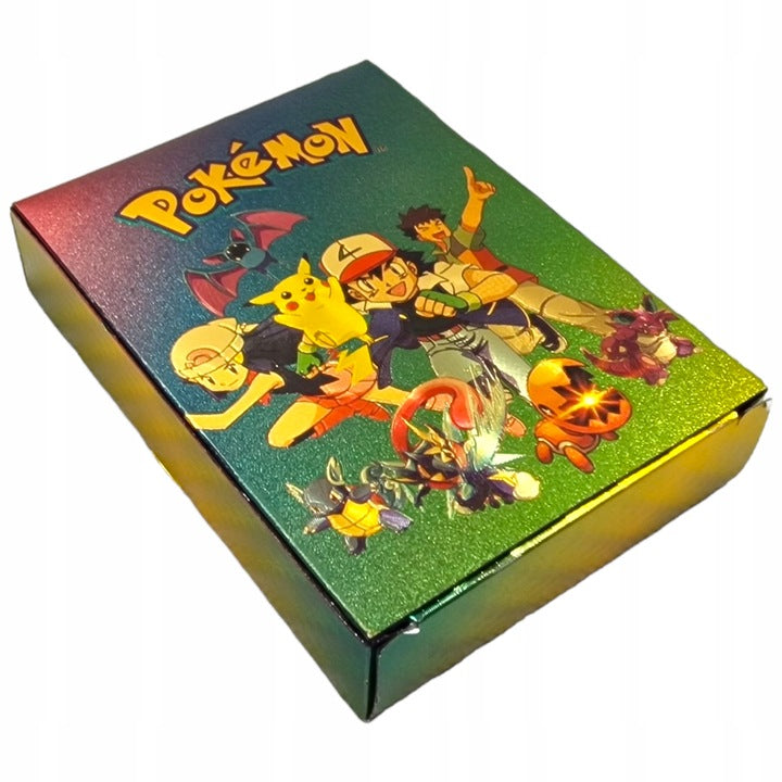 Karty Pokemon Kolekcjonerskie 3w1 Czarne Srebrne Tęczowe 165 Sztuk
