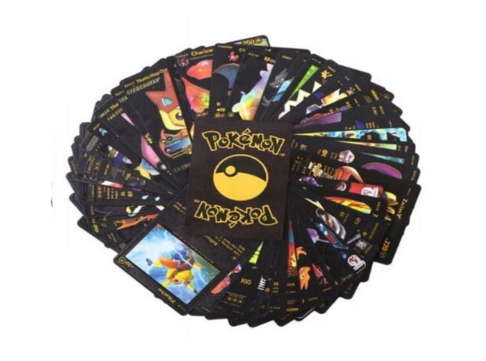 Karty Pokemon Kolekcjonerskie 4w1 Złote Czarne Srebrne Tęczowe 220 Sztuk