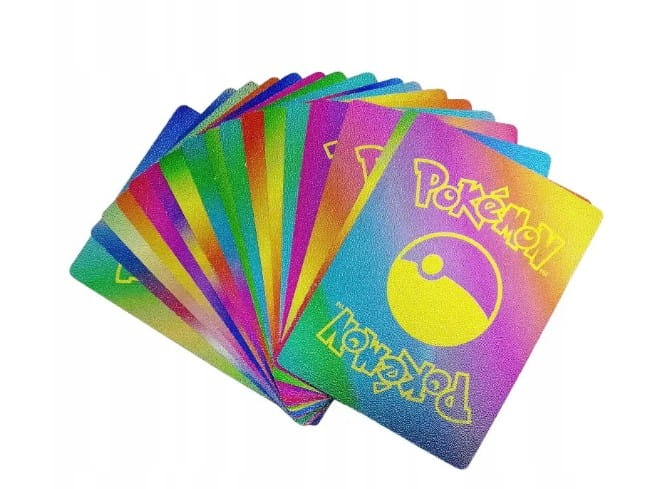 Karty Pokemon Kolekcjonerskie 4w1 Złote Czarne Srebrne Tęczowe 220 Sztuk