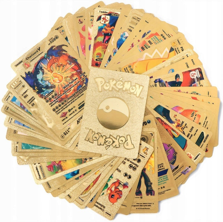 Karty Pokemon Kolekcjonerskie 3w1 Złote Czarne Srebrne 165 Sztuk