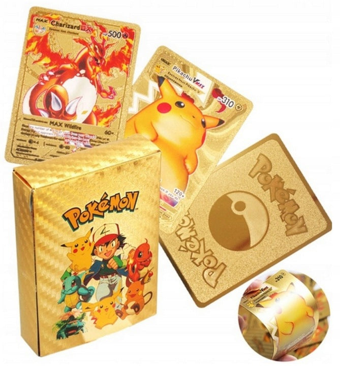 Karty Pokemon Kolekcjonerskie 3w1 Złote Czarne Srebrne 165 Sztuk