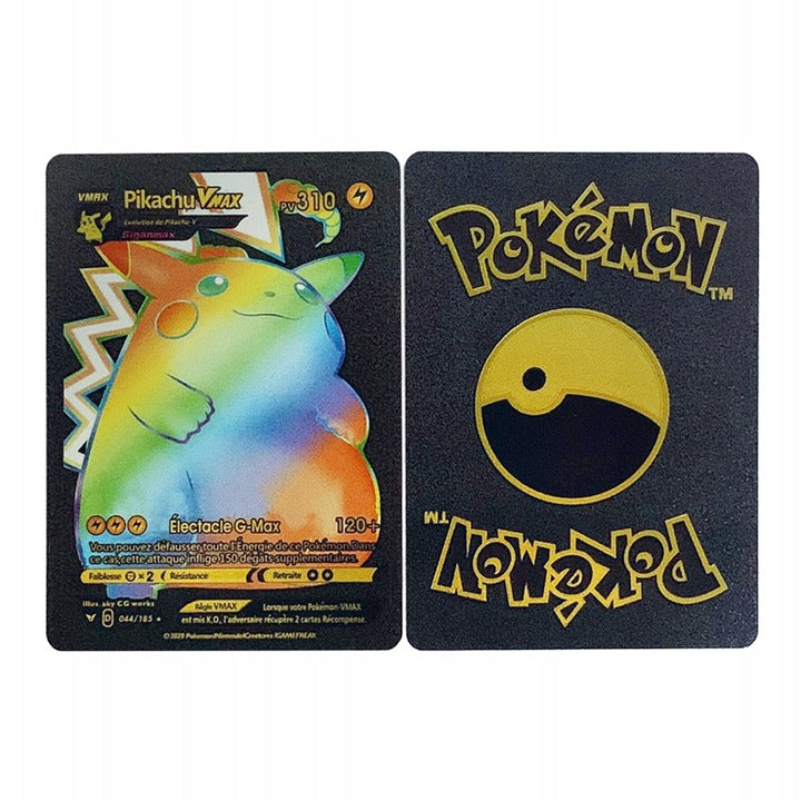 Karty Pokemon Kolekcjonerskie 3w1 Czarne Srebrne Tęczowe 165 Sztuk